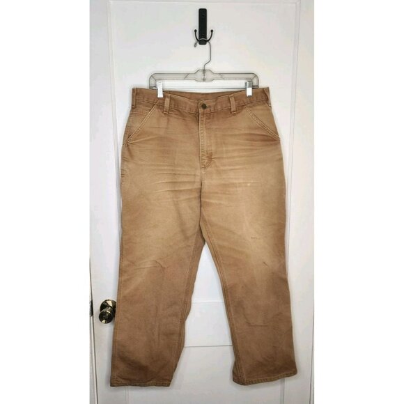 Carhartt Loose Original Fit [Mens B11- BRN 36x30] Carpenter Pants Light Stains - Picture 1 of 5